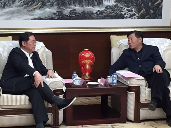 集团公司党委书记、董事长张平陪同潘东军市长走访中国建筑总公司和中节能环保集团公司